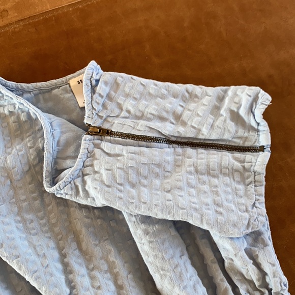 Stem seersucker jumpsuit zipper shoulder - Picture 4 of 6